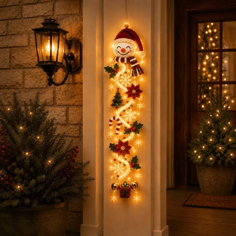 4-Foot Glowing Christmas Door Hanger, DIY Holiday Decor with Lights