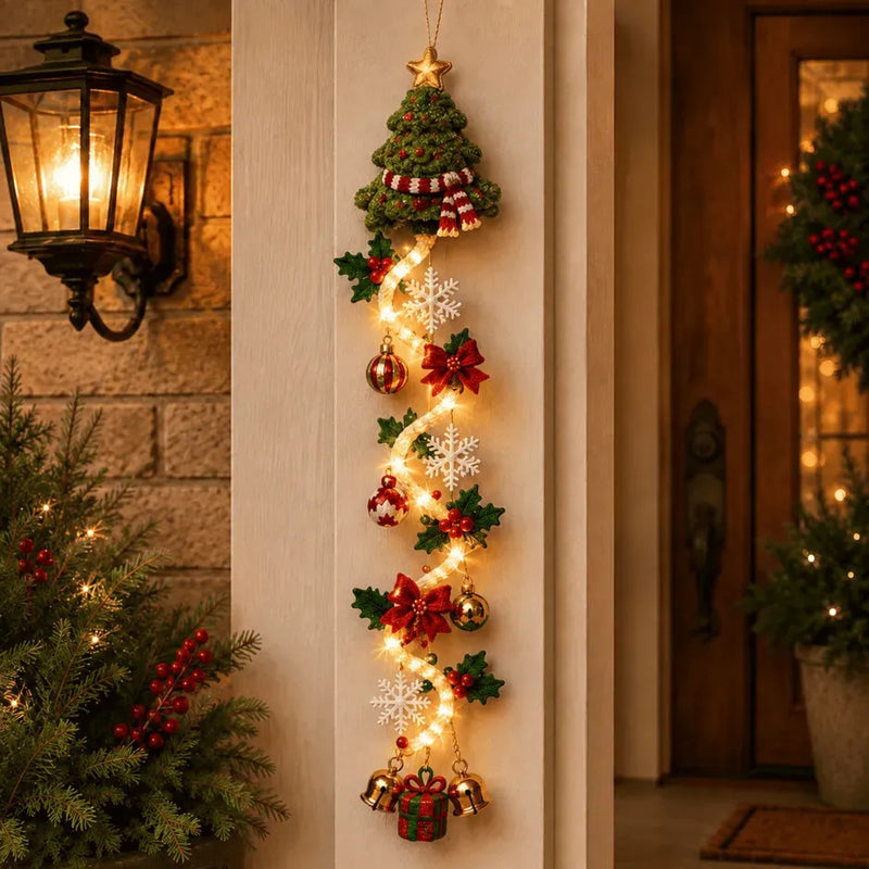 4-Foot Glowing Christmas Door Hanger, DIY Holiday Decor with Lights