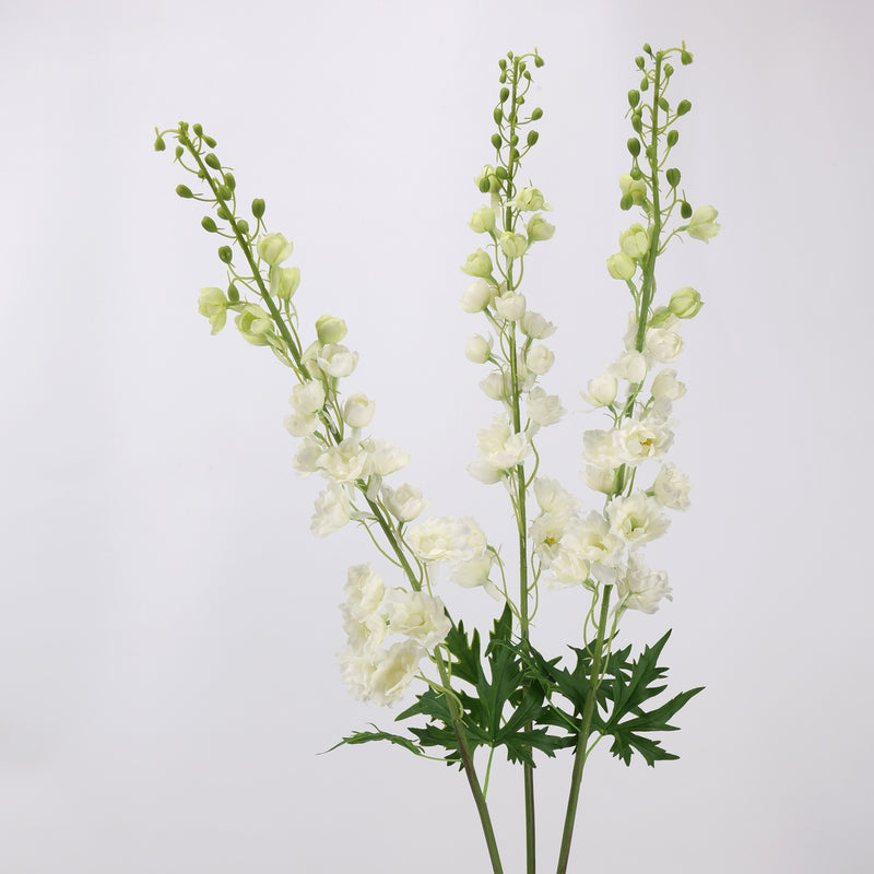 42" Single Stem Artificial Delphinium Flower, Silk-Like Fabric, Modern Farmhouse Decor for Weddings, Home, and Events