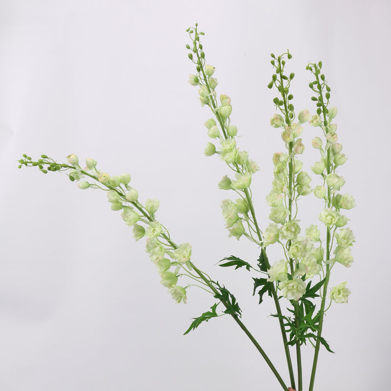 42" Single Stem Artificial Delphinium Flower, Silk-Like Fabric, Modern Farmhouse Decor for Weddings, Home, and Events