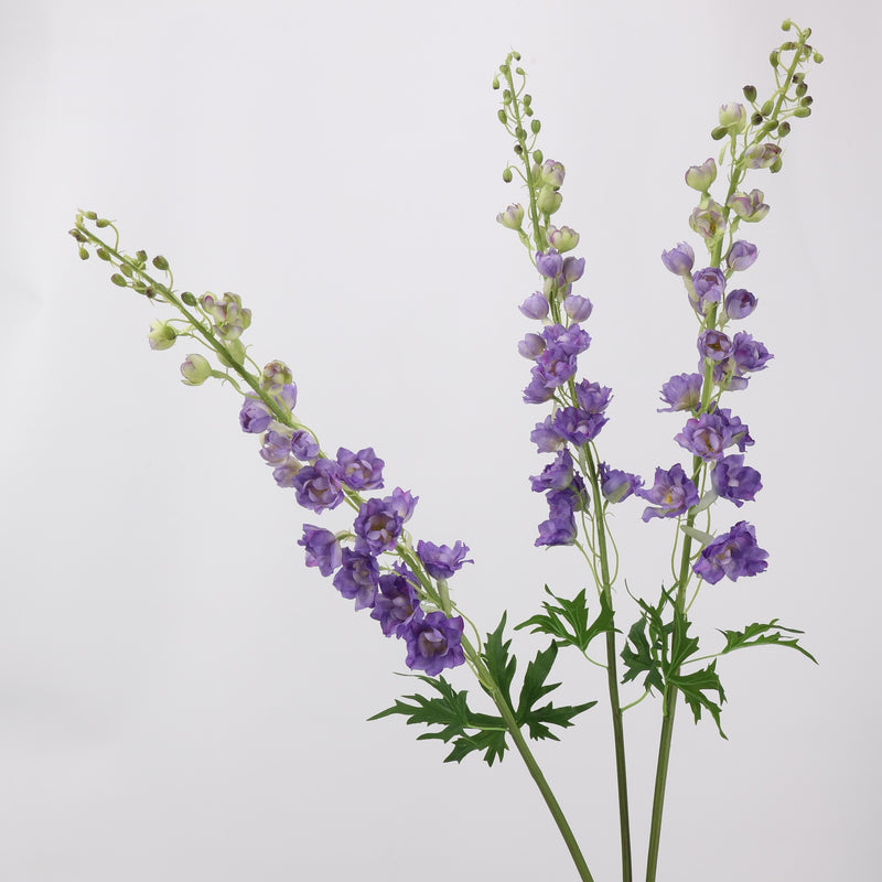 42" Single Stem Artificial Delphinium Flower, Silk-Like Fabric, Modern Farmhouse Decor for Weddings, Home, and Events