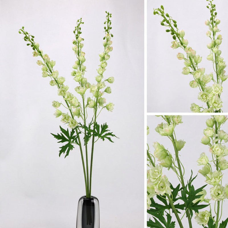 42" Single Stem Artificial Delphinium Flower, Silk-Like Fabric, Modern Farmhouse Decor for Weddings, Home, and Events