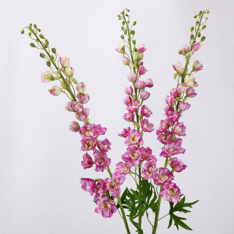 42" Single Stem Artificial Delphinium Flower, Silk-Like Fabric, Modern Farmhouse Decor for Weddings, Home, and Events