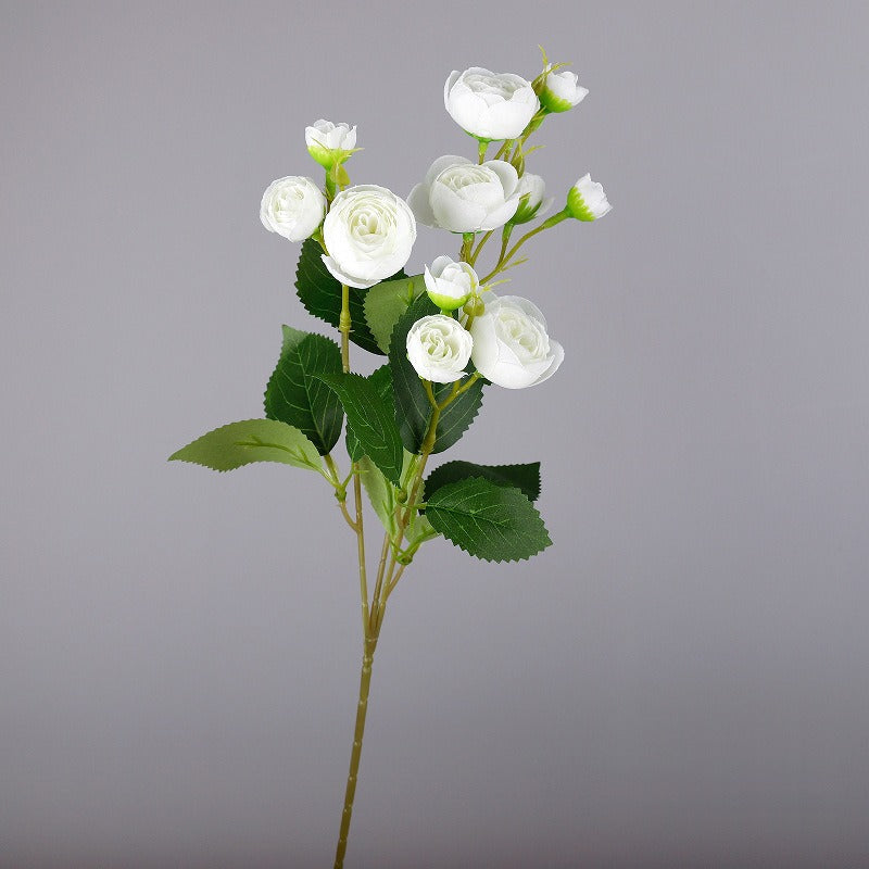 Artificial Camellia Bush with 12 Blooms, 18" Tall, Silk-Like Fabric, Perfect for Weddings, Home Decor, and Events