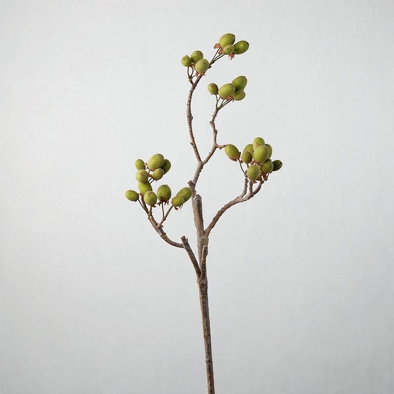 Single Stem Artificial Fortune Fruit, 31" Long, Soft Plastic Material for Home, Office, and Holiday Decor