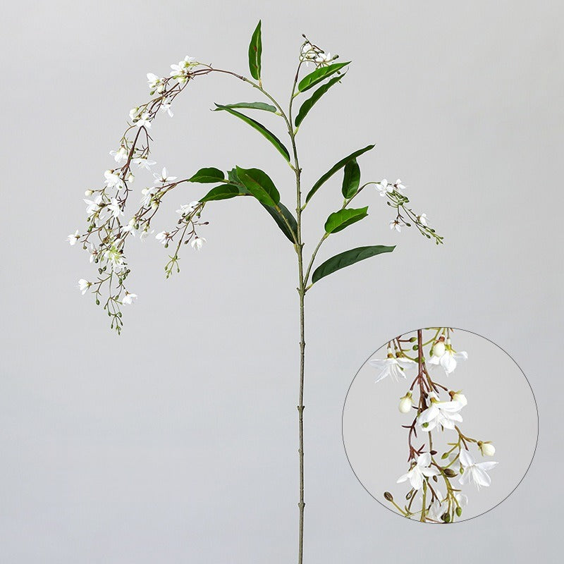 Artificial Jasmine Vine Garland, 47" Long Silk-Like Faux Flowers, Flexible Stems for Indoor Draping, Wedding & Home Decor