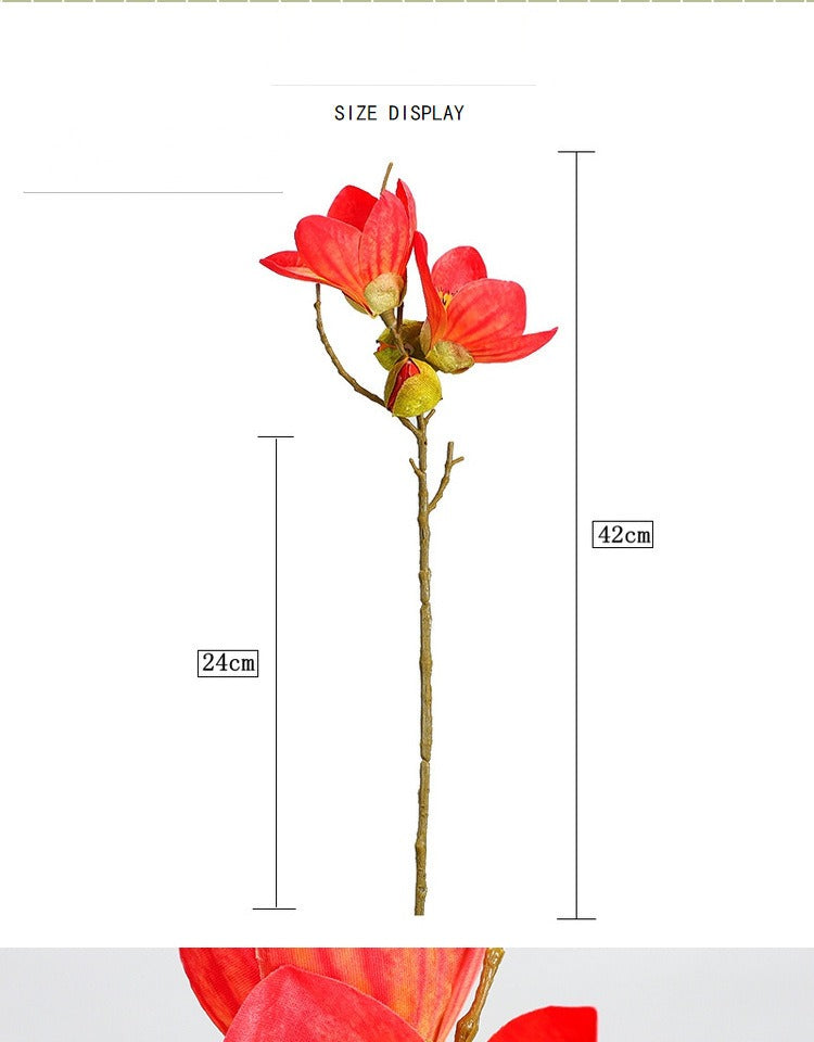 Single Stem Argentine Kapok Faux Silk Flower, 17" Tall, 4 Blooms, Perfect for Home Decor, Weddings, and Events