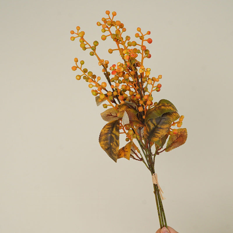 Retro Wild Berry Bouquet, 22" Foam Stems, Wedding & Home Decor, Bulk-Friendly