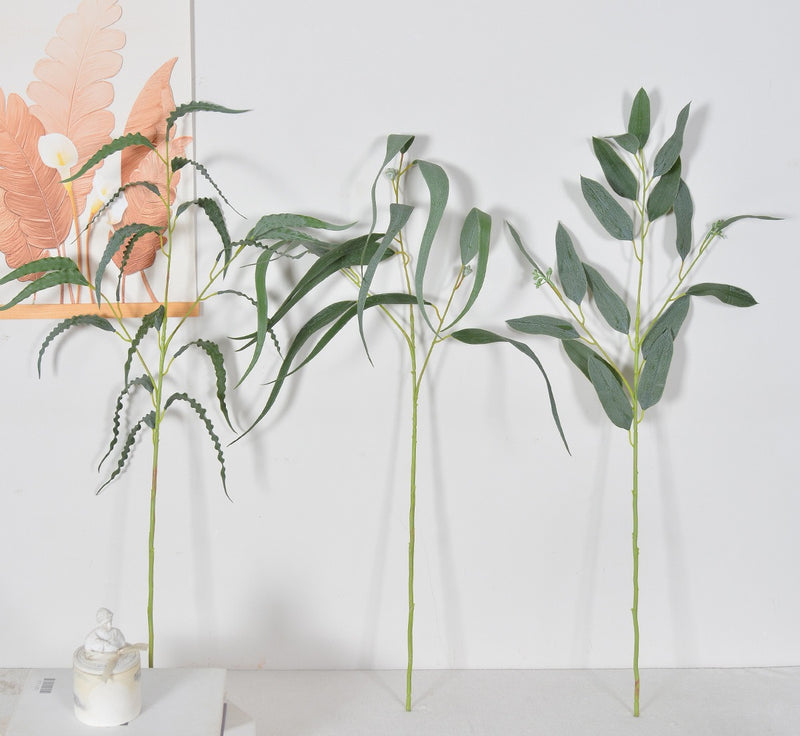 Eucalyptus and Fern Bush Artificial Flowers, 27" Tall, Perfect for Weddings, Home Decor, and Events