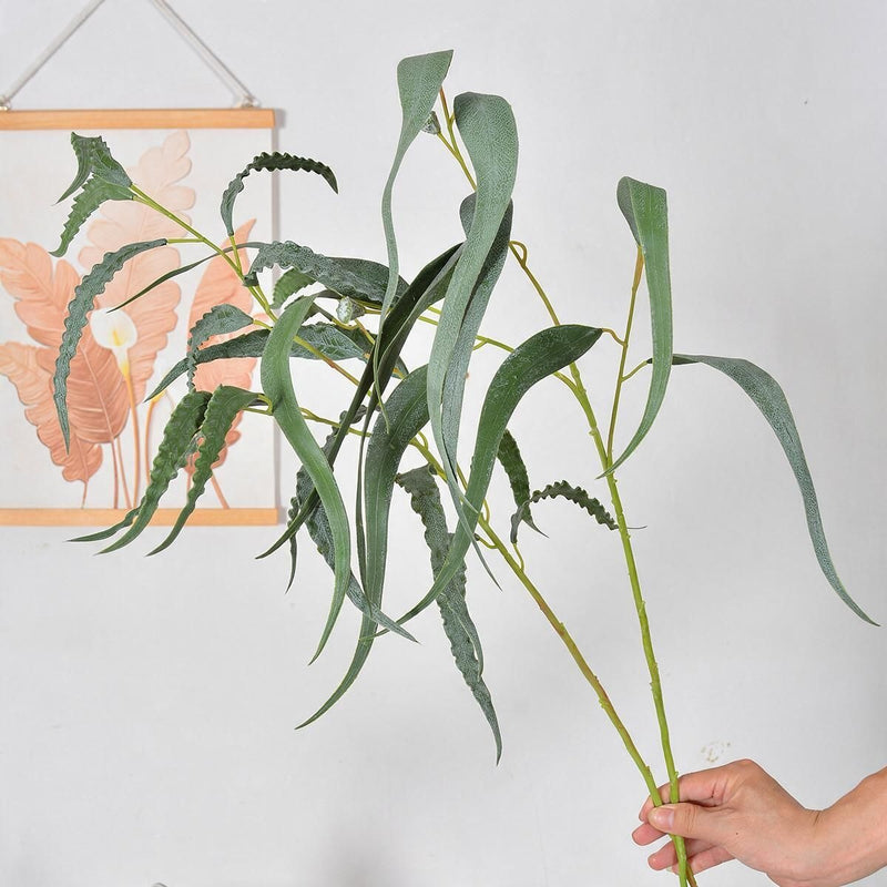 Eucalyptus and Fern Bush Artificial Flowers, 27" Tall, Perfect for Weddings, Home Decor, and Events