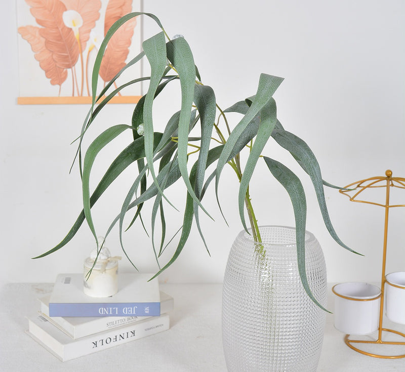 Eucalyptus and Fern Bush Artificial Flowers, 27" Tall, Perfect for Weddings, Home Decor, and Events