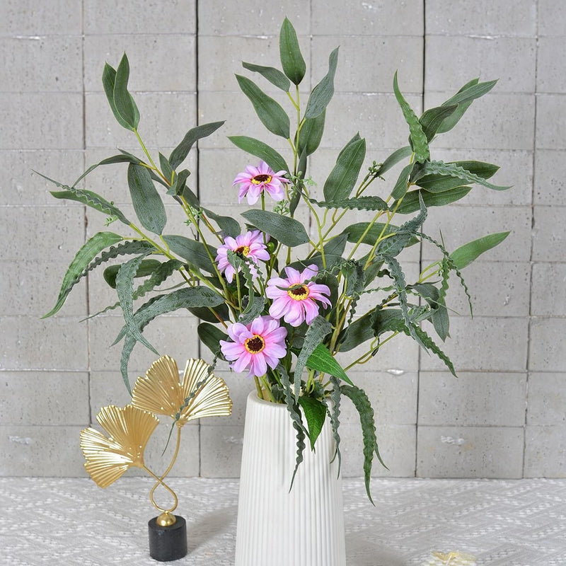 Eucalyptus and Fern Bush Artificial Flowers, 27" Tall, Perfect for Weddings, Home Decor, and Events