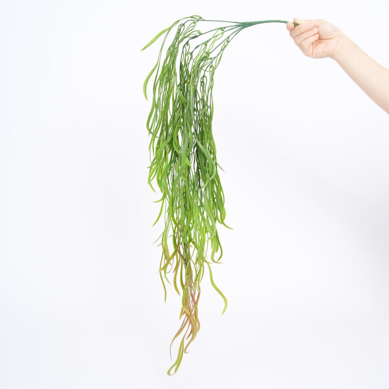 Artificial Dragon Grass Vine, 35" Long, Plastic Green Foliage for Home Decor, Wedding, and Event Styling