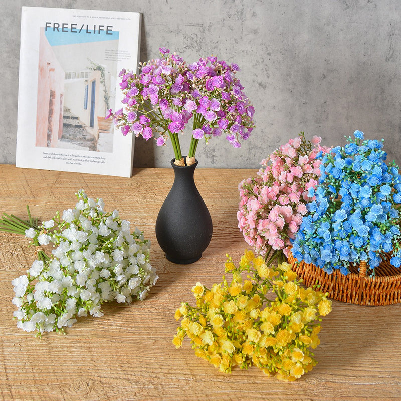 Artificial Baby's Breath Bouquet, 12-Inch Faux Gypsophila Stems, Perfect for Weddings, Home Decor, and Events