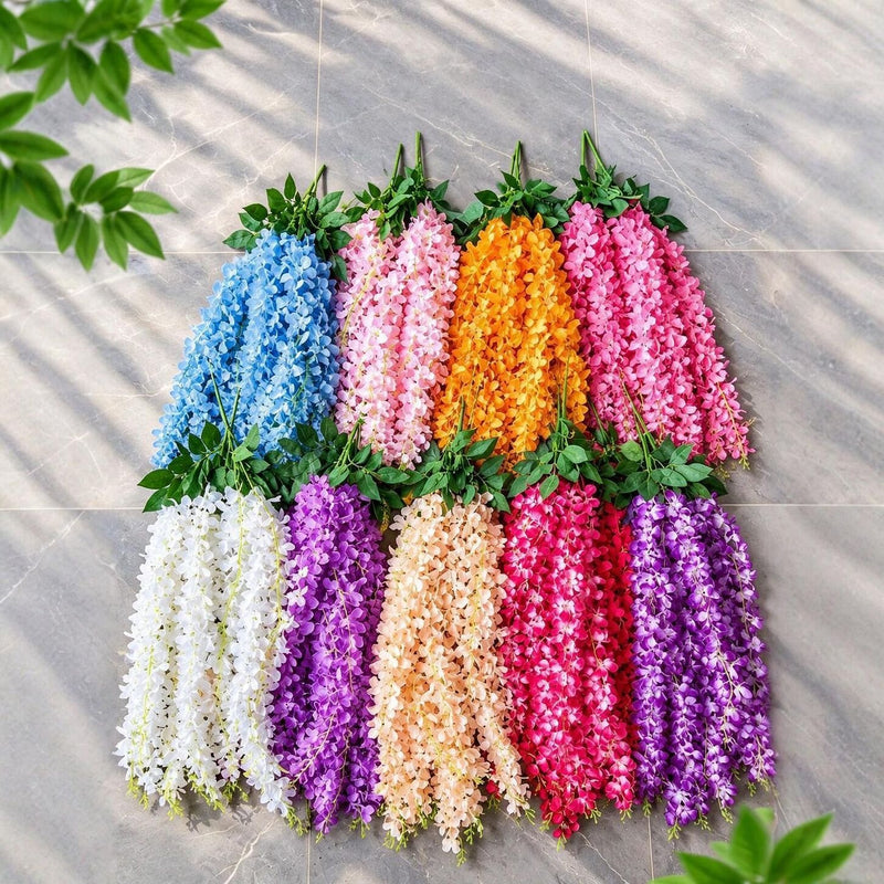 Artificial Wisteria Vine Garland, 33 Inches, Plastic, Indoor/Outdoor Decor for Weddings, Homes, and Events