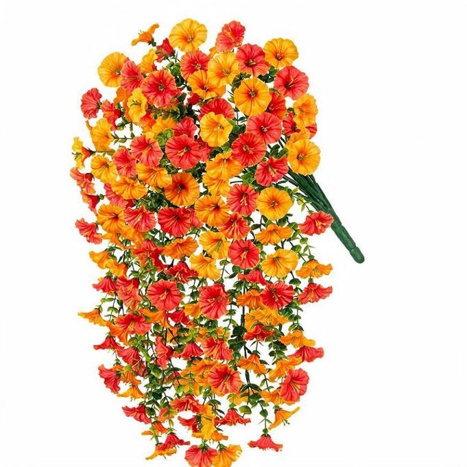 Artificial Morning Glory Vine, Set of 4, 18" Length, Silk-Like Fabric, Perfect for Indoor & Outdoor Decor