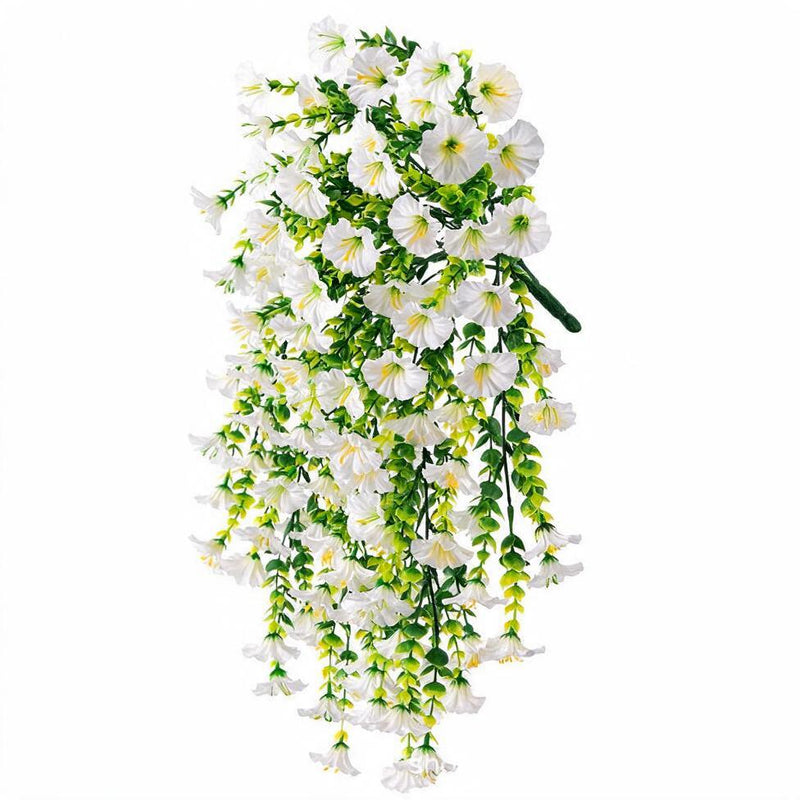 Artificial Morning Glory Vine, Set of 4, 18" Length, Silk-Like Fabric, Perfect for Indoor & Outdoor Decor