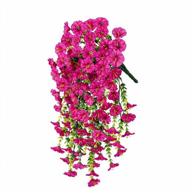 Artificial Morning Glory Vine, Set of 4, 18" Length, Silk-Like Fabric, Perfect for Indoor & Outdoor Decor