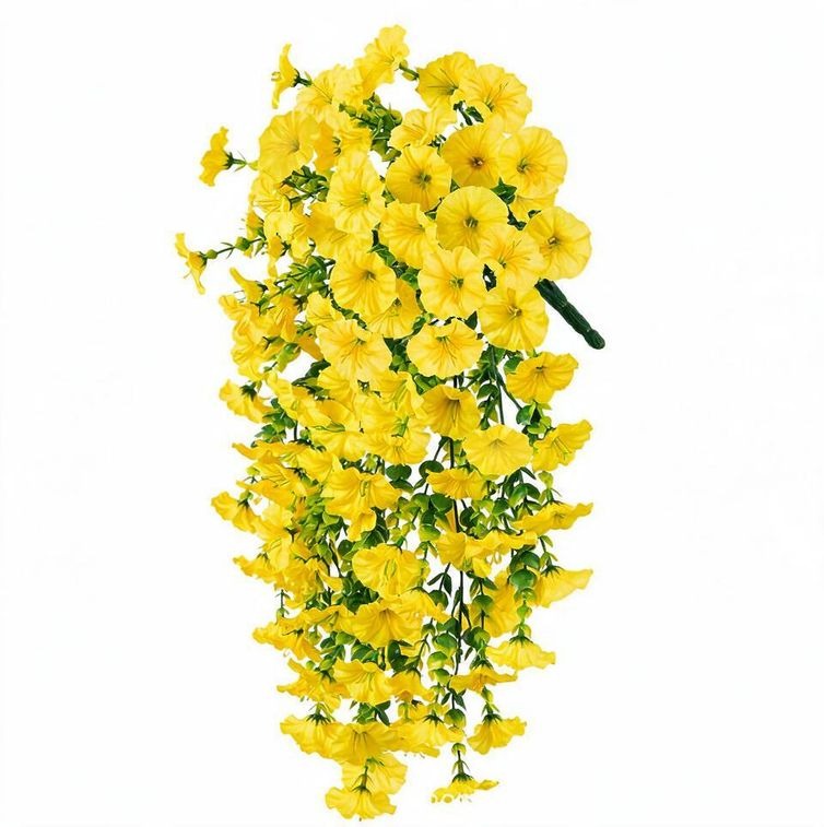 Artificial Morning Glory Vine, Set of 4, 18" Length, Silk-Like Fabric, Perfect for Indoor & Outdoor Decor