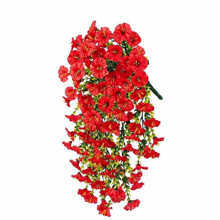 Artificial Morning Glory Vine, Set of 4, 18" Length, Silk-Like Fabric, Perfect for Indoor & Outdoor Decor