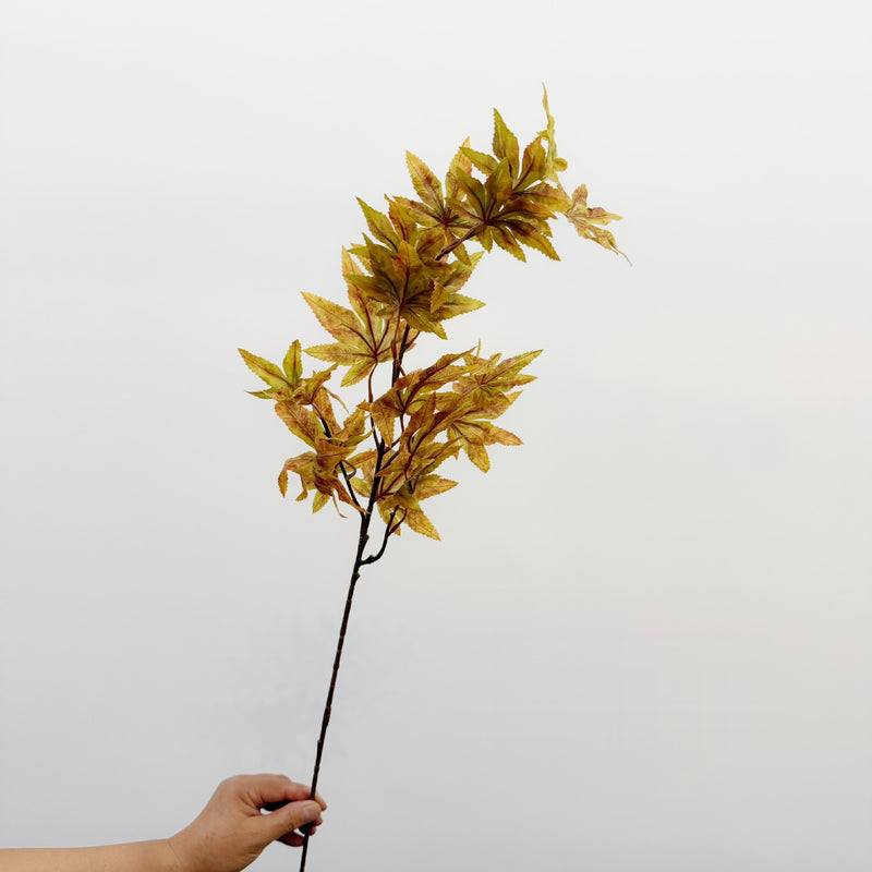 Single Stem Artificial Red Maple Leaf, 31" Faux Silk Fall Decoration for Wedding, Home, and Office Decor