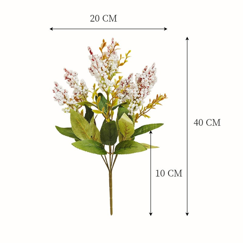 7-Bloom Wild Berry Foam Bush, 16" Tall, Faux Silk Flowers for Home Decor, Wedding Arrangements, and Events