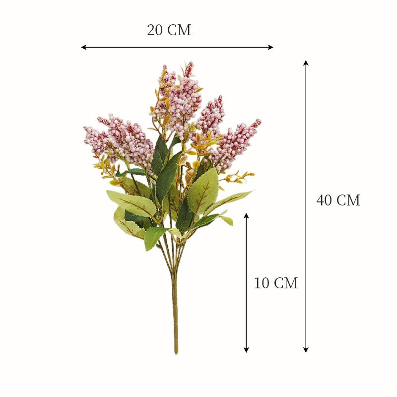 7-Bloom Wild Berry Foam Bush, 16" Tall, Faux Silk Flowers for Home Decor, Wedding Arrangements, and Events