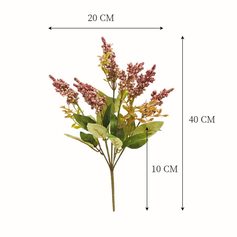 7-Bloom Wild Berry Foam Bush, 16" Tall, Faux Silk Flowers for Home Decor, Wedding Arrangements, and Events