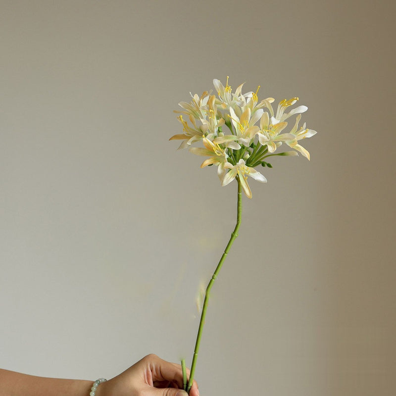 Single Stem Agapanthus Artificial Flower, 24" Tall, Modern Home Decor for Weddings & Events