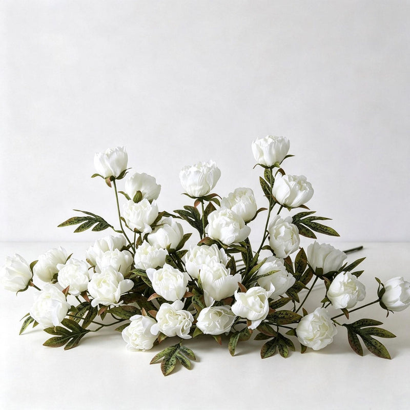 Artificial Peony Bush with 4 Blooms, Silk-Like Fabric, 18" Height, Perfect for Weddings, Events, and Home Decor
