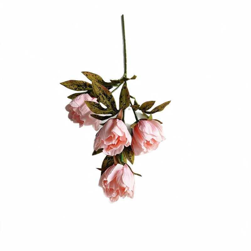 Artificial Peony Bush with 4 Blooms, Silk-Like Fabric, 18" Height, Perfect for Weddings, Events, and Home Decor
