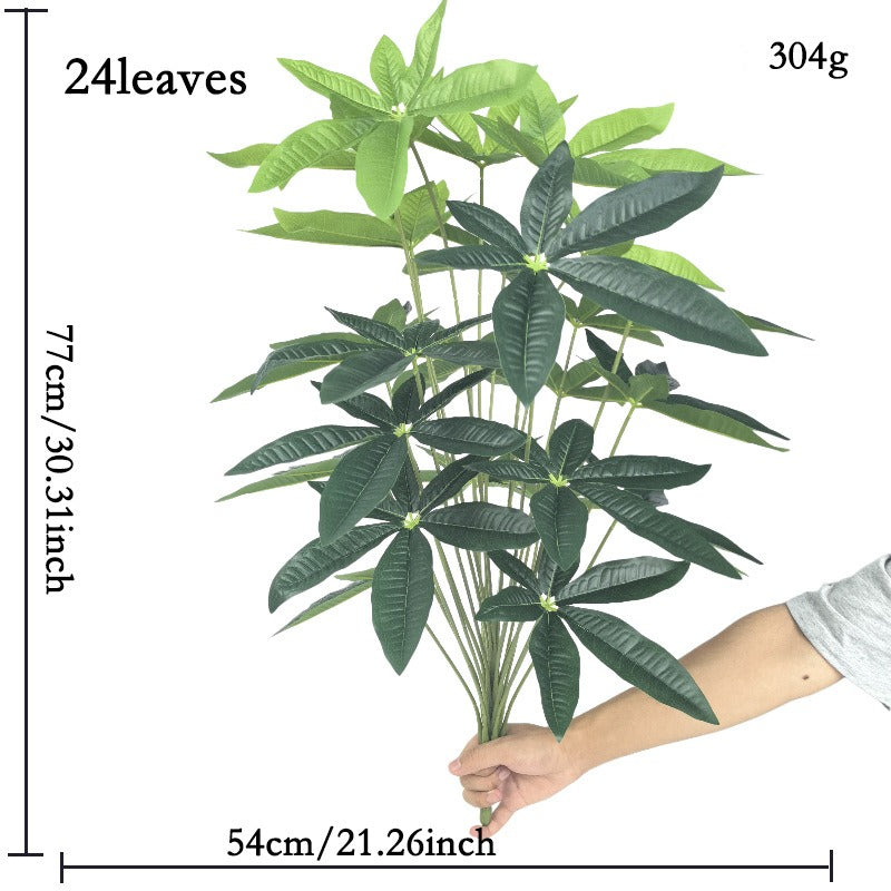 Artificial Lucky Leaf Bush, Modern Style, 30" Tall, PVC Material, Perfect for Home and Office Decor