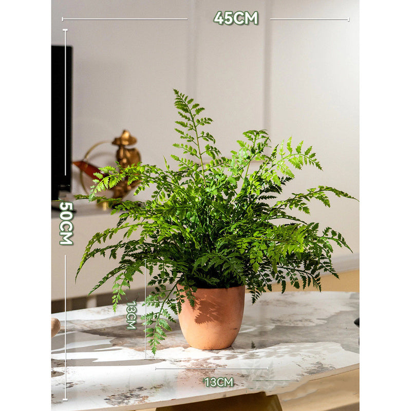 Artificial Fern Potted Plant with Terracotta Pot, 31" Tall, Realistic Indoor Outdoor Decor