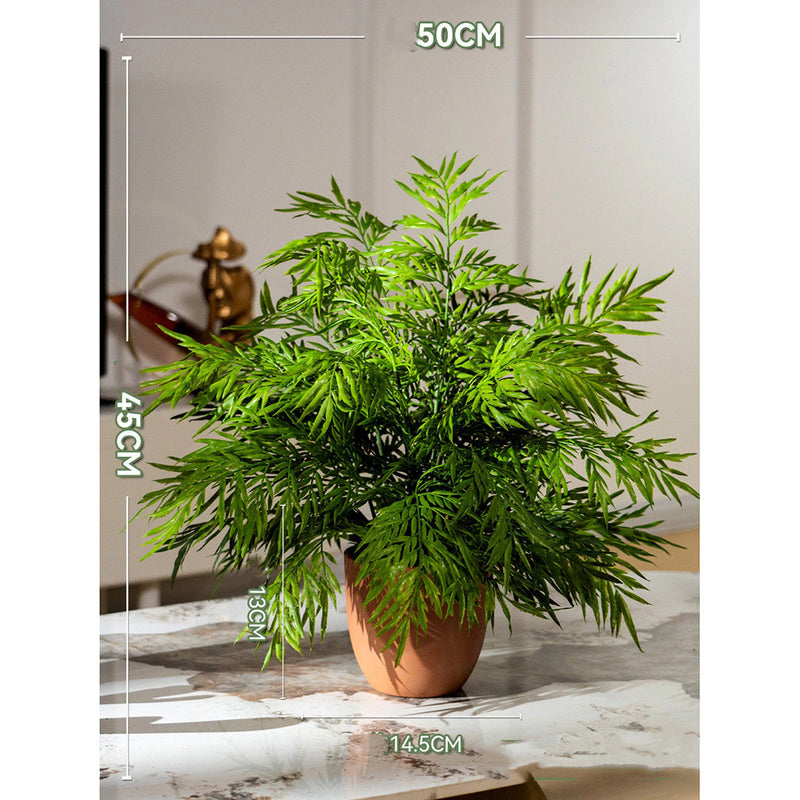 Artificial Fern Potted Plant with Terracotta Pot, 31" Tall, Realistic Indoor Outdoor Decor