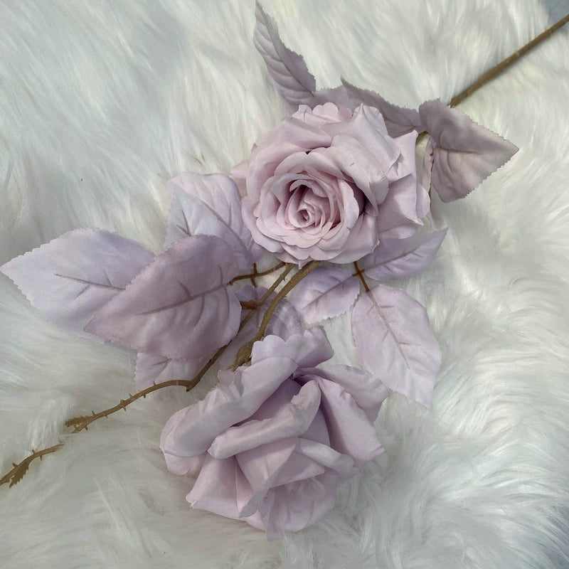 Single Stem Alice Rose with 2 Blooms, 31" Tall, Silk-Like Fabric, Perfect for Weddings, Home Decor & Events
