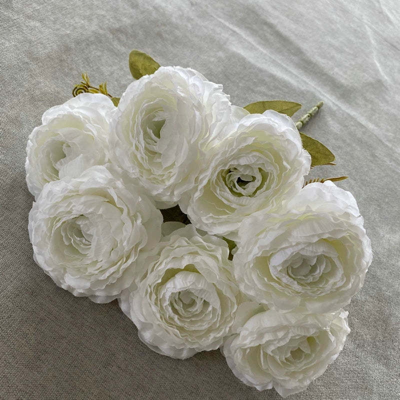 Artificial Peony Bush with 7 Blooms, 16" Tall, Silk-Like Fabric, Perfect for Weddings & Home Decor
