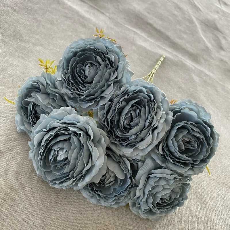 Artificial Peony Bush with 7 Blooms, 16" Tall, Silk-Like Fabric, Perfect for Weddings & Home Decor