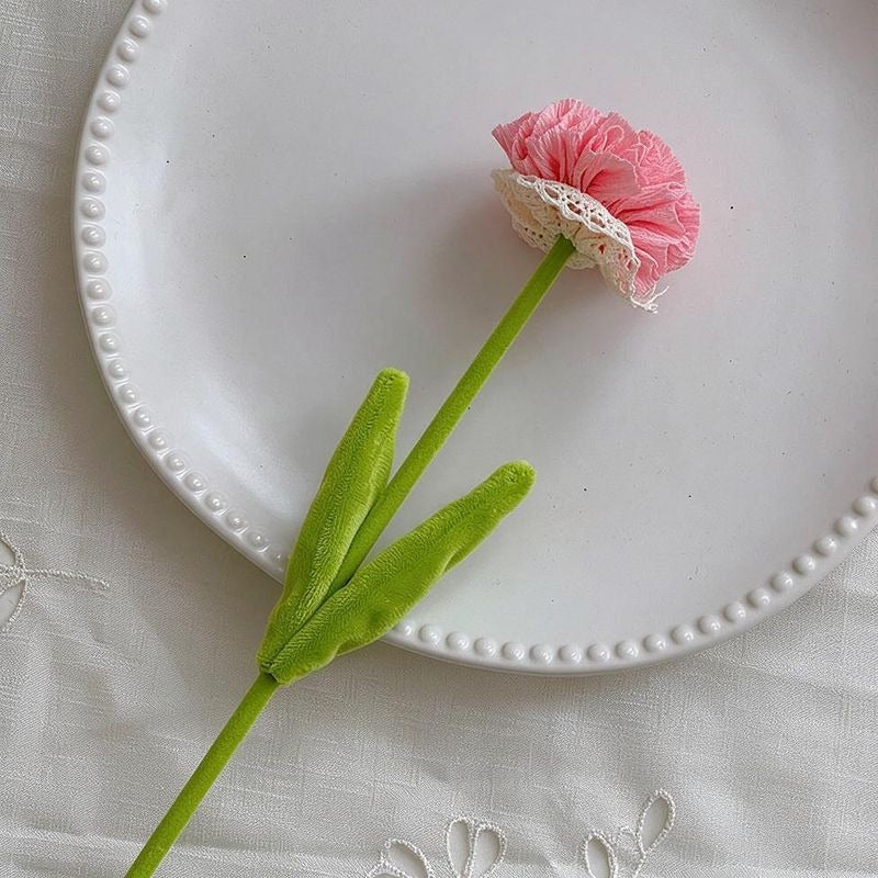 Silk-Like Carnation Bouquet, Set of 10 Stems, 14" Tall, Perfect for Home Decor, Weddings & Events