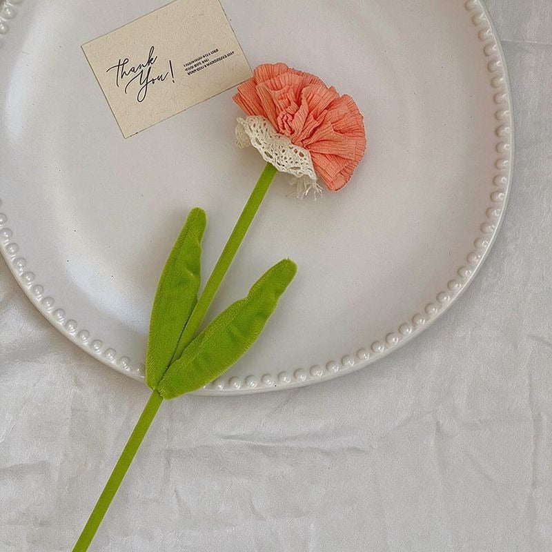 Silk-Like Carnation Bouquet, Set of 10 Stems, 14" Tall, Perfect for Home Decor, Weddings & Events