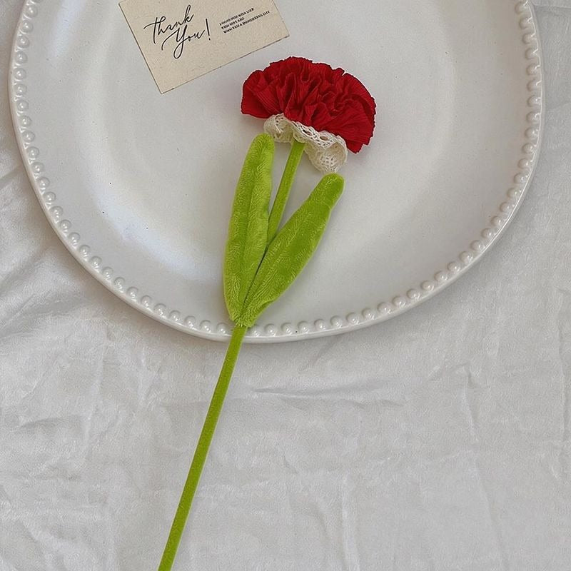 Silk-Like Carnation Bouquet, Set of 10 Stems, 14" Tall, Perfect for Home Decor, Weddings & Events