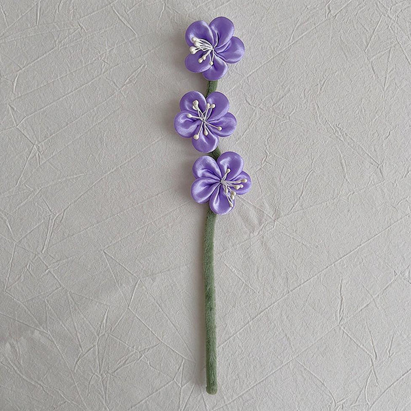 Artificial Silk Plum Blossom Bouquet, 10 Stems with 30 Blooms, 12" Tall, Wedding & Home Decor