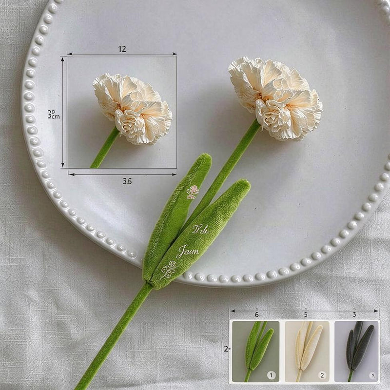 Silk-Like Carnation Bouquet, Set of 10 Stems, 14" Tall, Perfect for Home Decor, Weddings & Events
