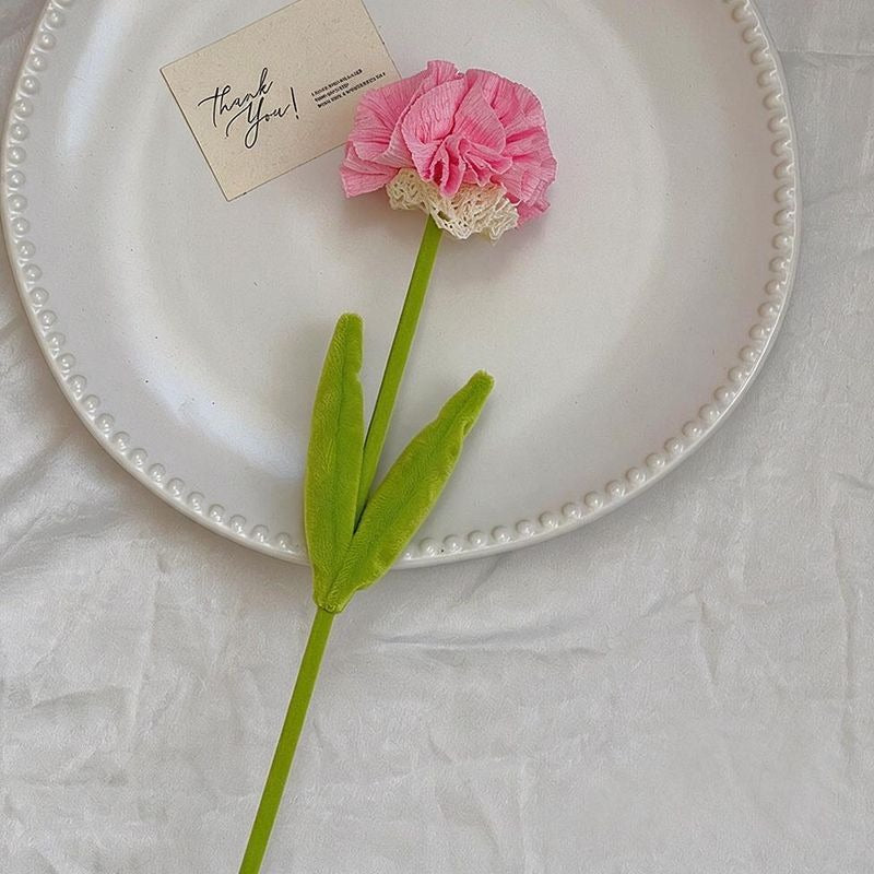 Silk-Like Carnation Bouquet, Set of 10 Stems, 14" Tall, Perfect for Home Decor, Weddings & Events