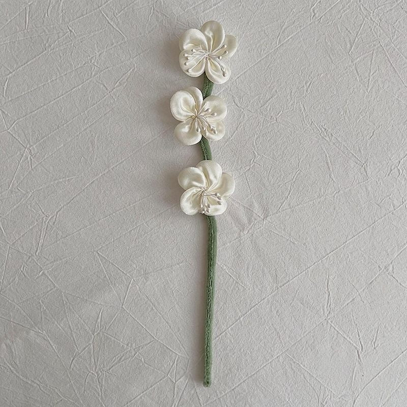 Artificial Silk Plum Blossom Bouquet, 10 Stems with 30 Blooms, 12" Tall, Wedding & Home Decor