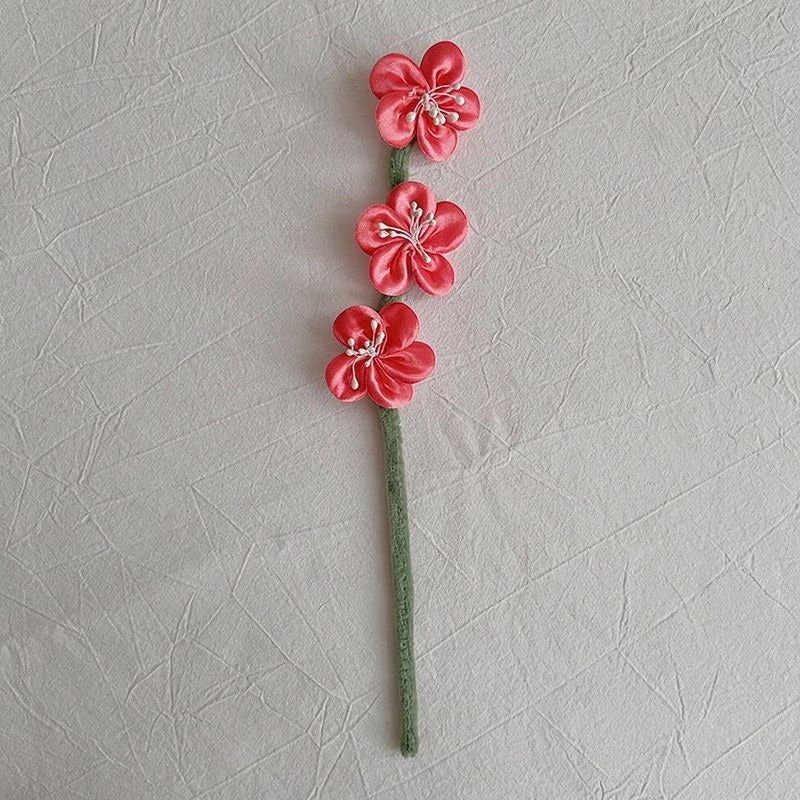 Artificial Silk Plum Blossom Bouquet, 10 Stems with 30 Blooms, 12" Tall, Wedding & Home Decor
