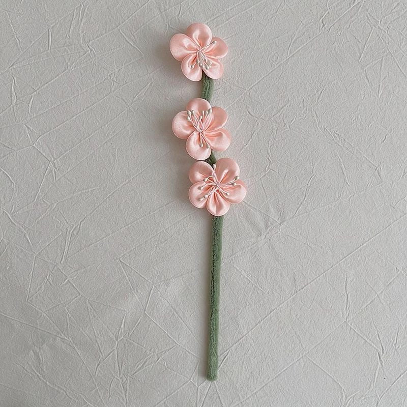 Artificial Silk Plum Blossom Bouquet, 10 Stems with 30 Blooms, 12" Tall, Wedding & Home Decor