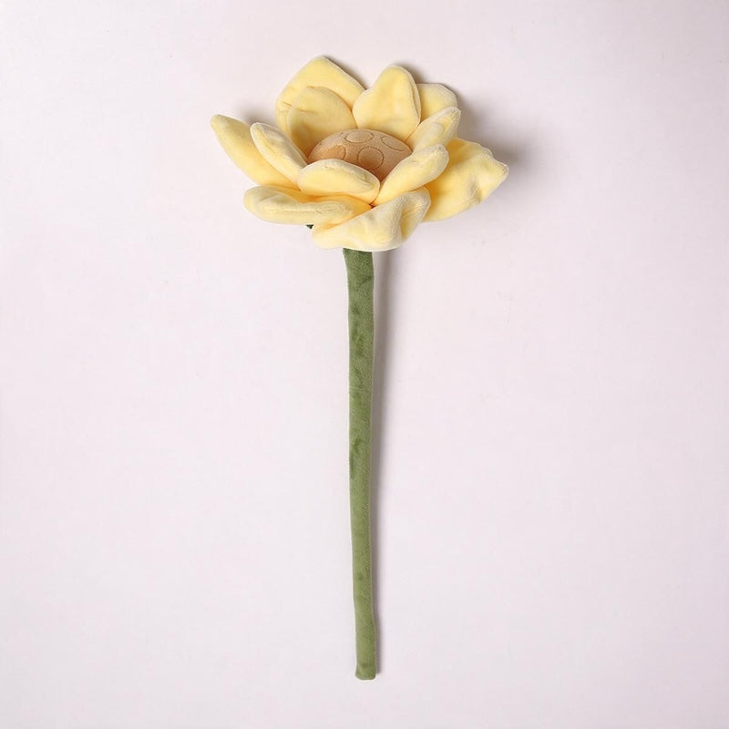 Faux Plush Lotus Flower, Single Stem with Bendable Wire, 17" Tall, Home Decor & Wedding Arrangements
