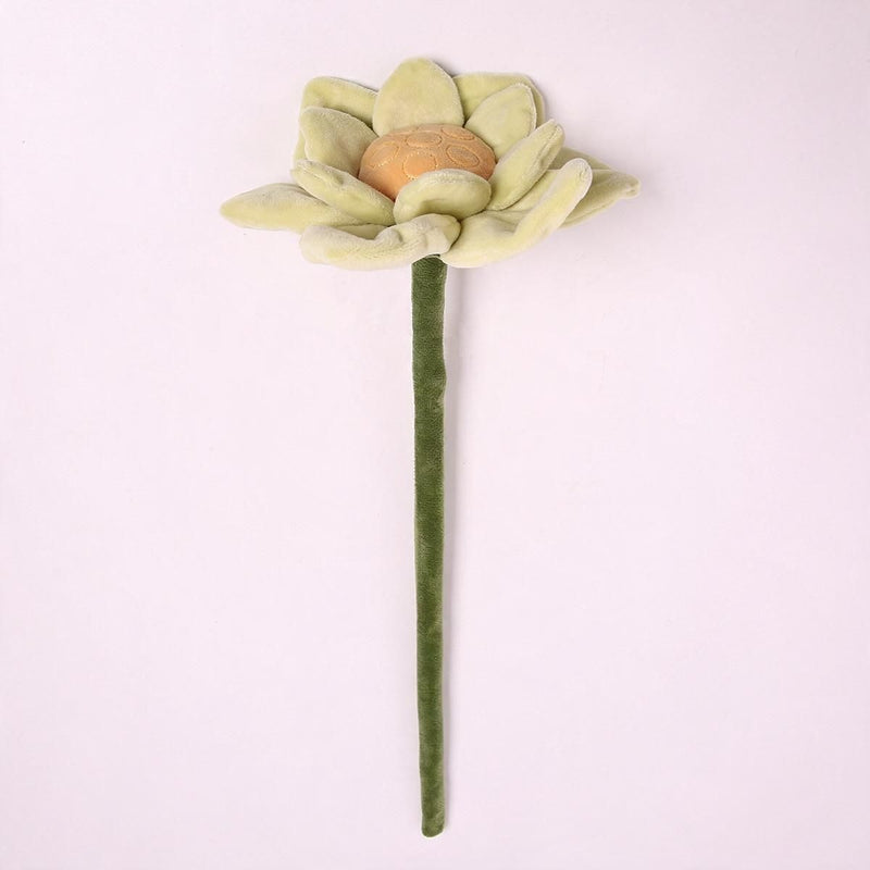 Faux Plush Lotus Flower, Single Stem with Bendable Wire, 17" Tall, Home Decor & Wedding Arrangements