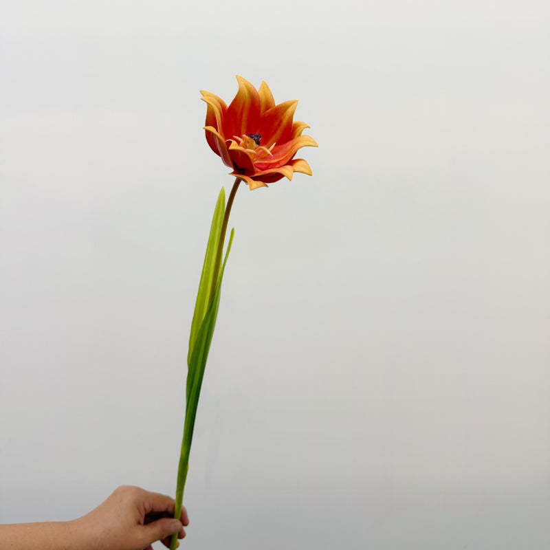 27" Single Stem Tulip Artificial Flower, Realistic EVA Material for Home Decor, Weddings, and Events