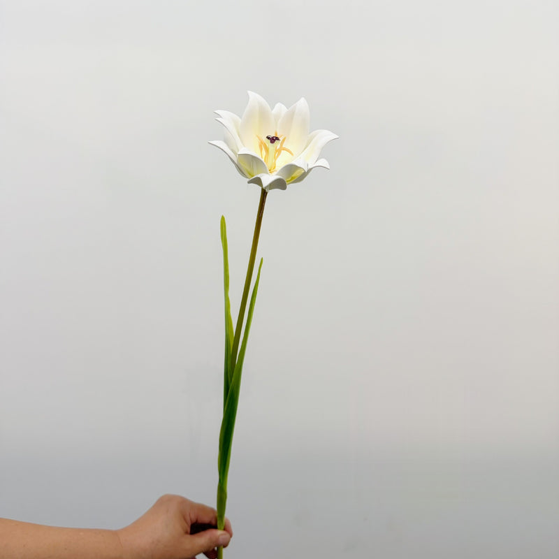 27" Single Stem Tulip Artificial Flower, Realistic EVA Material for Home Decor, Weddings, and Events